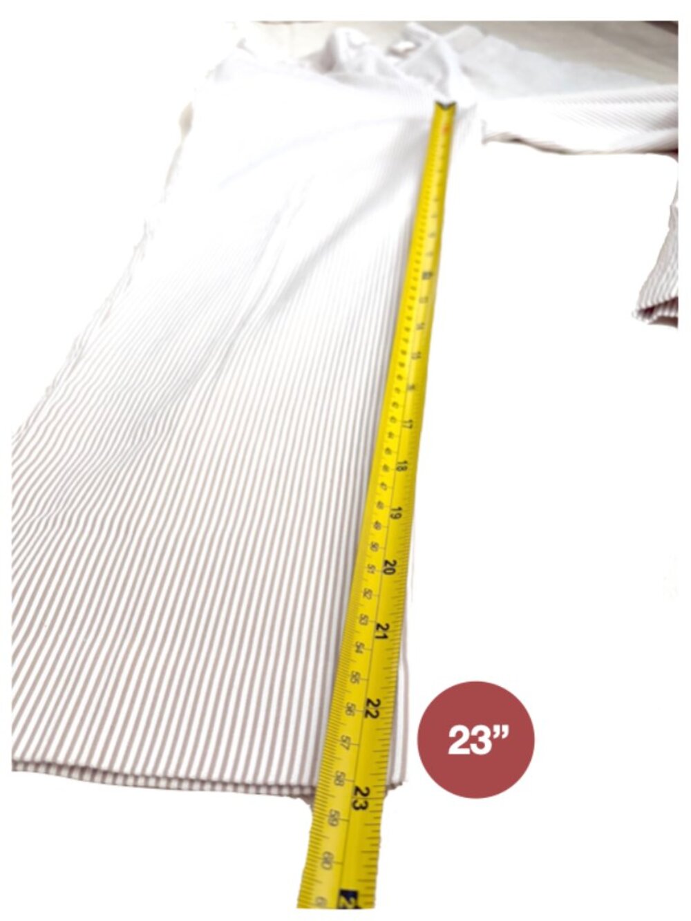 2/$29 INC ribbon waist cropped capri size 8 tan white pinstriped pants - Picture 9 of 12